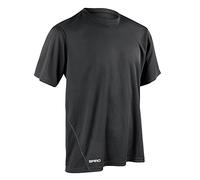 Spiro Men's Quick Dry Waterproof Short Sleeve T-Shirt - Black, Small