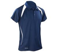 Spiro Mens Sports Team Spirit Performance Polo Shirt (L) (Navy/White)