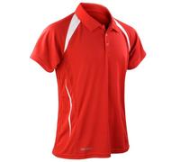 Spiro Mens Sports Team Spirit Performance Polo Shirt (L) (Red/White)