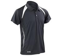 Spiro Men's Team Spirit Polo T-Shirt - Black/White, Medium