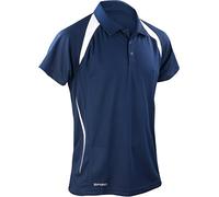 Spiro Men's Team Spirit Polo T-Shirt - Navy/White, Large