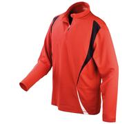 Spiro Men's Trial Zip Neck Training Top in Red | Size: Small Spiro Red S