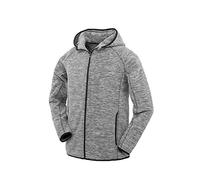 Spiro Micro Fleece Hoodie - Lightweight, Breathable, Stretch Fabric, Grey/Black, 3XL
