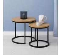 Spiro Nest of Tables - Round - Oak - Set of 2