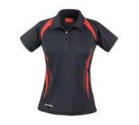Spiro S177F Ladies Team Spirit Polo Shirt - Black/Red - S