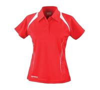 Spiro S177F Ladies Team Spirit Polo Shirt - Red/White - S