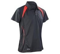 Spiro S177M Team Spirit Polo Shirt - Black/Red - 2XL