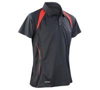 Spiro S177M Team Spirit Polo Shirt - Black/Red - 3XL