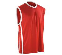 Spiro S278M Basketball Quick Dry Top - Red/White - XS