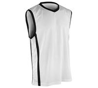 Spiro S278M Basketball Quick Dry Top - White/Black - XL