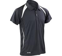 Spiro team spirit polo (Black/ White, 4XL)