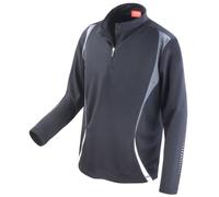 Spiro Unisex Sports Trial Performance Training Top (L) (Black/Grey/White)