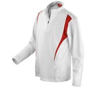 Spiro Unisex Sports Trial Performance Training Top (XL) (White/Red/White)