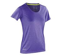 Spiro Women's Fitness Shiny Marl T-Shirt - Lavender/Lime, X-Small