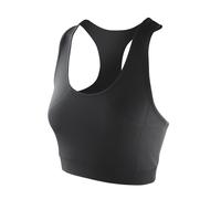 Spiro Women's Impact Softex Plain Crop Top in Black | Size: Small Spiro Black S
