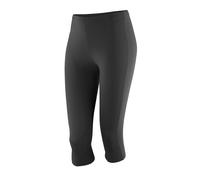 Spiro Women's Softex Capri Sports Leggings in Black | Size: Medium Spiro Black M