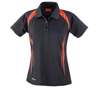 Spiro Womens/Ladies Sports Team Spirit Performance Polo Shirt (M) (Black/Red)