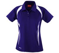 Spiro Womens/Ladies Sports Team Spirit Performance Polo Shirt (L) (Navy/White)