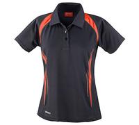 Spiro Womens/Ladies Sports Team Spirit Performance Polo Shirt (M) (Black/Red)