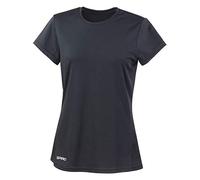 Spiro Women's Quick Dry Super Soft Short Sleeve T-Shirt - Black, Large