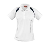 SPIRO Women's Sports Team Spirit Fitness Sleeve Lightweight Active Polo Shirt