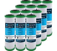 SpiroPure SP-CBR2-10 10x2.5 0.5 Micron NSF Certified Coconut Shell Carbon Block Water Filter Cartridge CBR2-10 155268-43 SMCB-2510 (Case of 12)