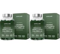 Spirulina and Chlorella Tablets [ 1800mg ] per Serving - 200 Capsules | Spirulina Powder and Chlorella Powder - Broken Cell Wall - 3 Capsules per Day - Vegan