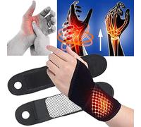 SpirWoRchlan 1 Pair Self-heating Magnetic Warm Wristband Wrist Support Brace Guard Protector Birthday Chirstmas Thanksgiving Valentine's Day Gifts (Black)