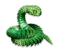 SpirWoRchlan 3D Printed Animals, 3D Printed Snake Fidget Toy, 3D Print Articulated Snake Animal Model, Fidget Mini Animals Toy Articular Mobility Toys for Adults and Kids Autisms/ADHDs Green 60cm