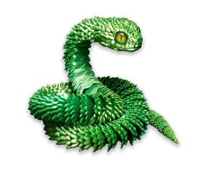 SpirWoRchlan 3D Printed Animals, 3D Printed Snake Fidget Toy, 3D Print Articulated Snake Animal Model, Fidget Mini Animals Toy Articular Mobility Toys for Adults and Kids Autisms/ADHDs Green 60cm