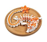 SpirWoRchlan 3D Printed Cherry Blossom Dragon, 11.8in Realistic Articulated Dragon Fidget Toy, Desk Décor and Collectible 3D Printed Animals Toy Orange