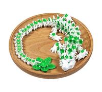 SpirWoRchlan 3D Printed Cherry Blossom Dragon, 11.8in Realistic Articulated Dragon Fidget Toy, Desk Décor and Collectible 3D Printed Animals Toy Green