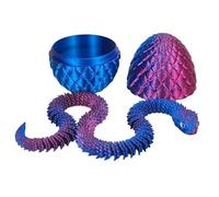 SpirWoRchlan 3D Printed Snake Egg, Mystery Articulated Crystal Snake Egg Fidget Toys, 3D Print Surprise Animals Toy for Kid Teen Boy Girls, 3D Printed Snake-Egg with Snake-Inside Purple