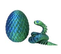 SpirWoRchlan 3D Printed Snake Egg, Mystery Articulated Crystal Snake Egg Fidget Toys, 3D Print Surprise Animals Toy for Kid Teen Boy Girls, 3D Printed Snake-Egg with Snake-Inside Green