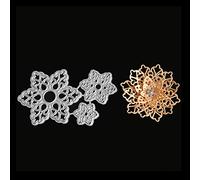 SpirWoRchlan 3Pcs Flowers Cutting Dies 3D Stencil for DIY Scrapbooking Photo Album Template - Silver