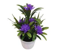 SpirWoRchlan Artificial Fake Lotus Flower Potted Plant Bonsai Wedding Party Garden Home Decor Artificial Flower Birthday Chirstmas Thanksgiving Valentine's Day Gifts (Purple)