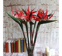 SpirWoRchlan Artificial Flower Bird Of Paradise Fake Plant Silk Strelitzia Reginae Home Decor - Red