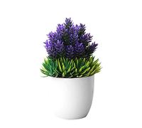 SpirWoRchlan Artificial Potted Plant Fake Bonsai Table Simulation Decor for Home Office Hotel Artificial Flower Birthday Chirstmas Thanksgiving Valentine's Day Gifts (Purple)