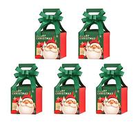 SpirWoRchlan Christmas Decorations, 5Pcs Xmas Gift Box Santa Clause Pattern Reusable Cardboard Merry Christmas Eve Gift Packaging Box Xmas Gifts Christmas Stocking Fillers, A