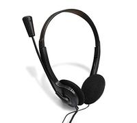 SpirWoRchlan Computer Laptop Headset with Stereo Microphone, 3.5mm Connector Lightweight Stereo Headphones with Adjustable Flexible for Meeting or Skype Live Chat Black