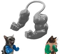 SpirWoRchlan Creative Cat Muscle Arm, 3D Printed Cat's Neck Arm with Muscle, Funny Pet Props Hanging Arm for Kitten Birthday Party Supplies, Funny Halloween Cat Costume Accessory Grey