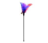 SpirWoRchlan Funny Pet Kitten Cats Bell Feather Stick Teaser Playing Wand Plastic Rod Training Toy for Home Cat Accessories Birthday Chirstmas Thanksgiving Valentine's Day Gifts (Random Color)