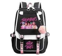 SpirWoRchlan H unters School Backpack, Multi-Pocket Nylon Travel Daypack, Anime College Rucksack Demon Cosplay Backpack for Fans (Black E)