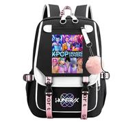 SpirWoRchlan H unters School Backpack, Multi-Pocket Nylon Travel Daypack, Anime College Rucksack Demon Cosplay Backpack for Fans (Black I)