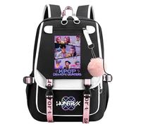SpirWoRchlan H unters School Backpack, Multi-Pocket Nylon Travel Daypack, Anime College Rucksack Demon Cosplay Backpack for Fans (Black J)