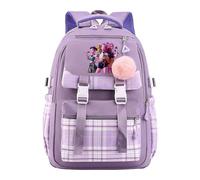 SpirWoRchlan Hunters School Backpack, Multi-Pocket Nylon Travel Daypack, Anime College Rucksack Demon Cosplay Backpack for Fans (D)