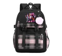 SpirWoRchlan Hunters School Backpack, Multi-Pocket Nylon Travel Daypack, Anime College Rucksack Demon Cosplay Backpack for Fans (A)