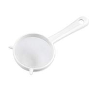 SpirWoRchlan Kitchen Plastic Fine Mesh Mini Tea Strainer Sieve Colander Sifter with Non Slip Handle for Straining Teas or Sifting Flour, Sugar, Spices, and Herbs White Small