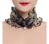 SpirWoRchlan Ladies Square Chiffon Scarves Women Neck Scarf Retro lightweight Floral Print Silk Scarf with Pearl Lace Headscarf Square Women's Scarves Beige
