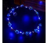 SpirWoRchlan LED Flower Crowns, Light Up LED Flower Headbands, Lighted LED Flowers Headbands, Women's Headwear for Christmas, Halloween, Lighted Party, Wedding Decorations, Party Favour Blue